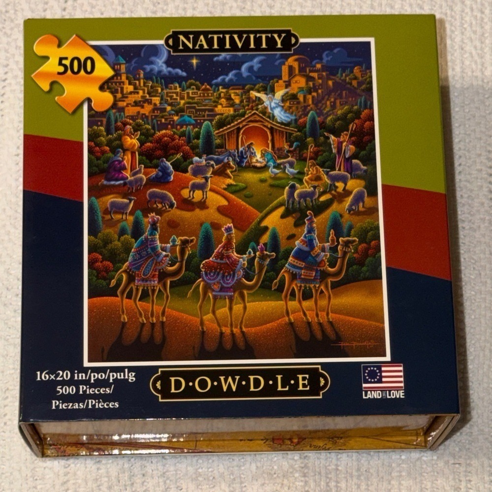Dowdle Folk Art Nativity Jigsaw Puzzle 500 Piece Eric Dowdle Christmas‎ 16x20